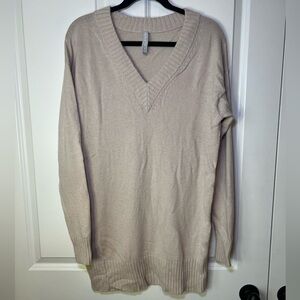 Athleta Wool Cashmere V-Neck Tunic Sweater